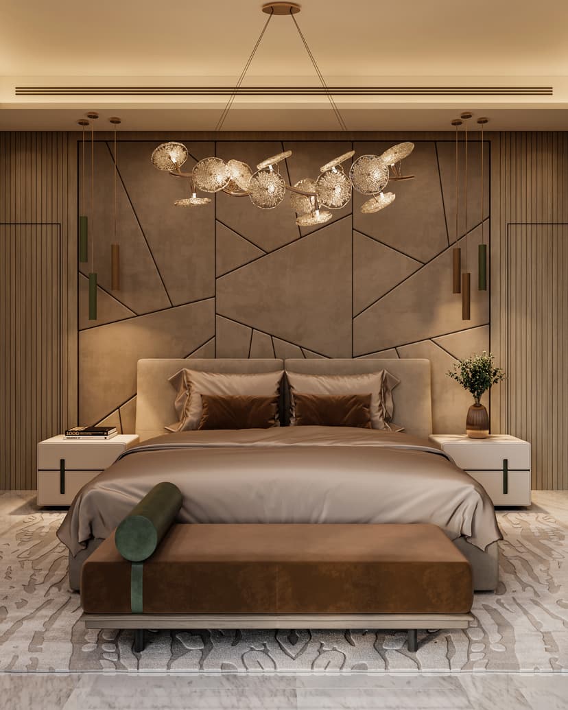 Master bedroom with ambient lighting