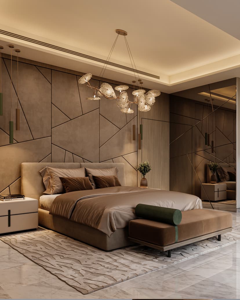 Master bedroom with ambient lighting