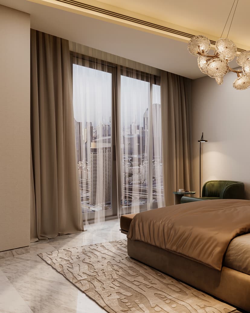 Master bedroom with ambient lighting