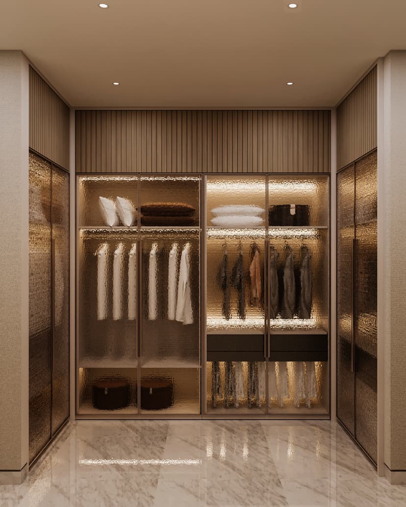 Master bedroom with ambient lighting