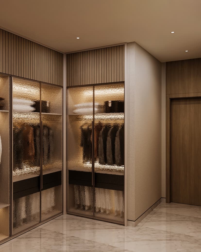 Master bedroom with ambient lighting