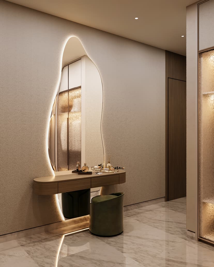 Master bedroom with ambient lighting