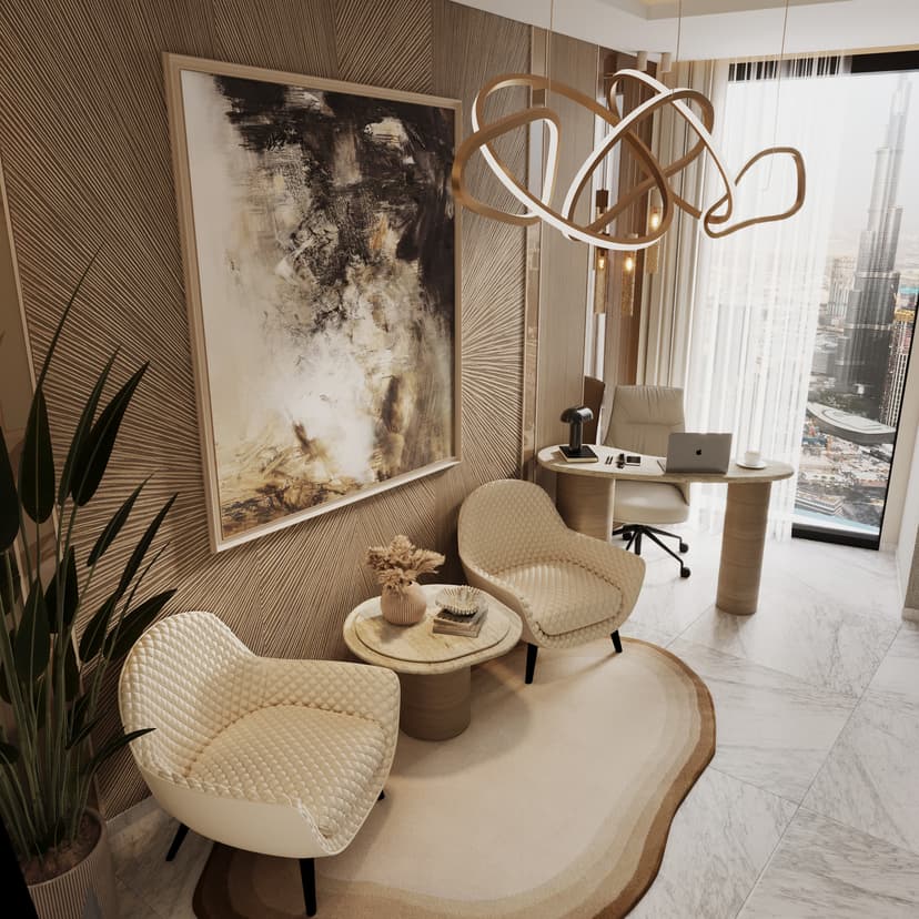 Stair lobby with ambient lighting