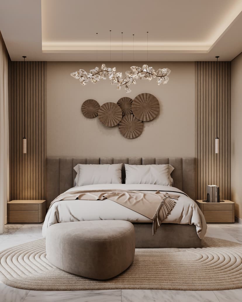 Bedroom 2 with warm palette