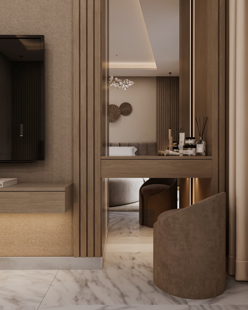 Bedroom 2 with warm palette