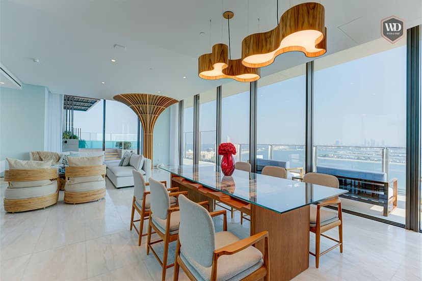 Elegant villa living room with ambient lighting