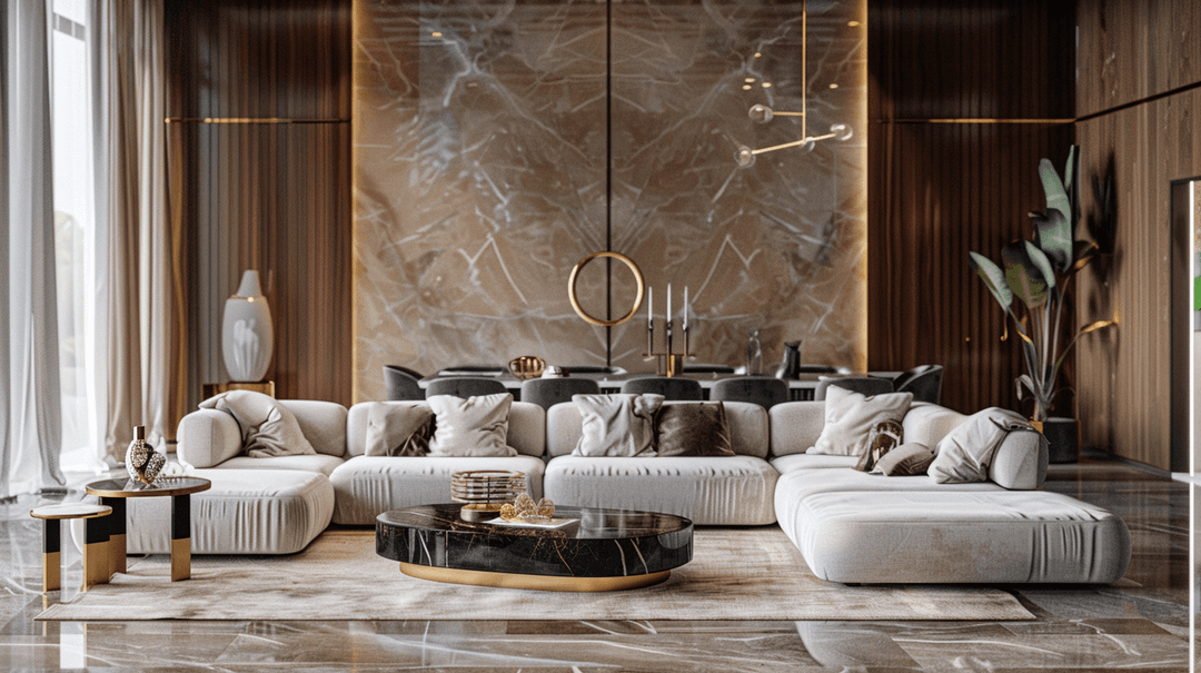 High-End Living Room interior Design in Business Bay Dubai