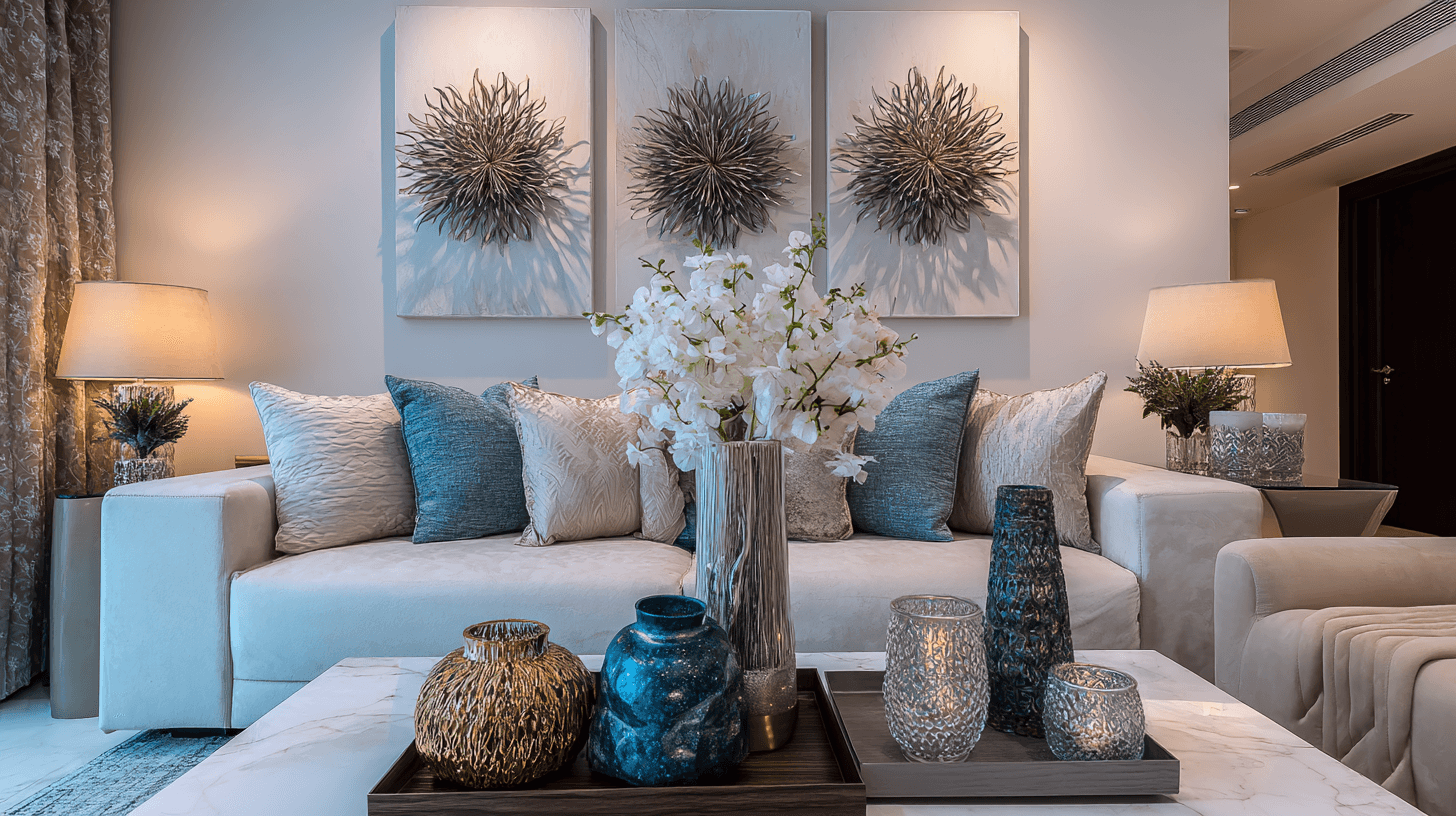 High-rise luxury apartment living room