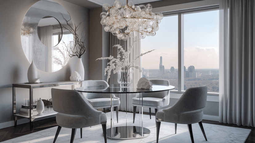 Private lounge with artistic wall décor and leather seating