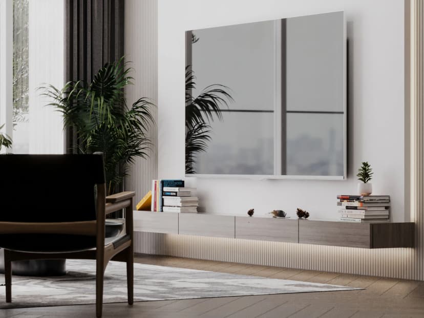Bedroom with neutral tones and wall paneling