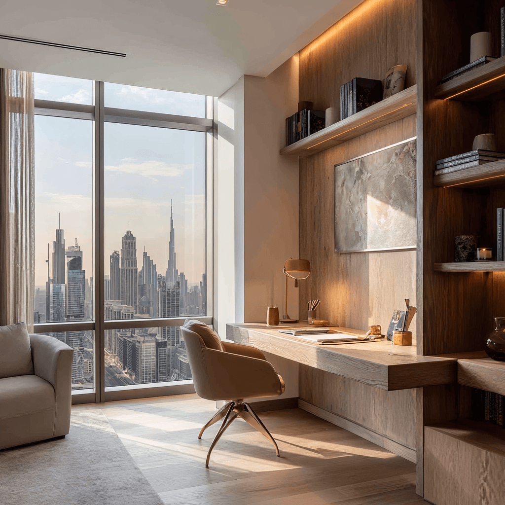 Elegant blue bedroom interior