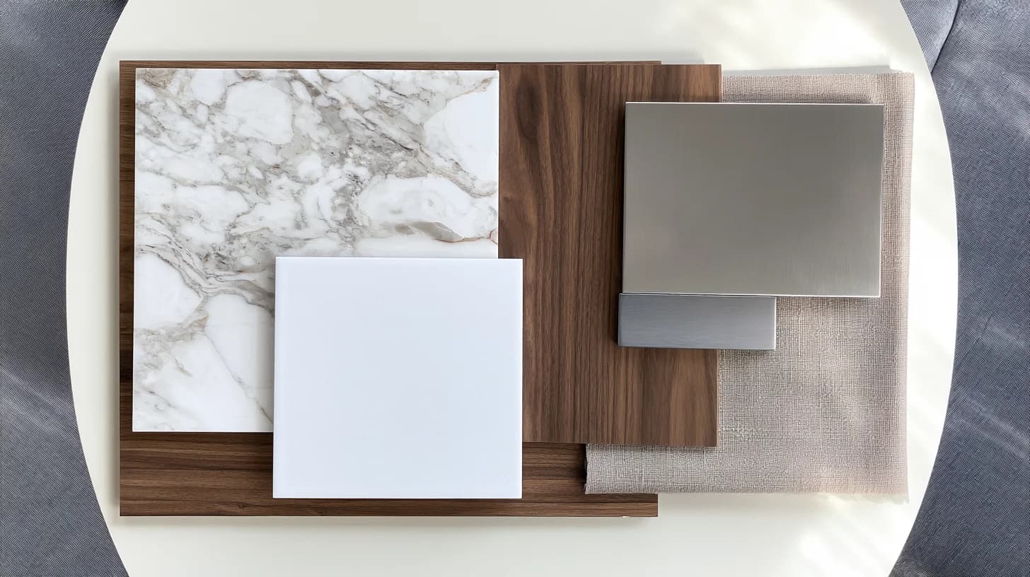 Cafe interior materials and finish selections