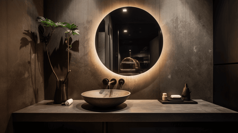Private lounge with artistic wall décor and leather seating