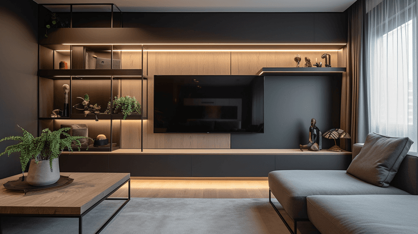 Bedroom with neutral tones and wall paneling