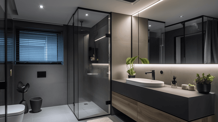 Private lounge with artistic wall décor and leather seating