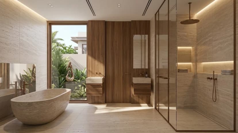 Contemporary master bathroom in a District One villa