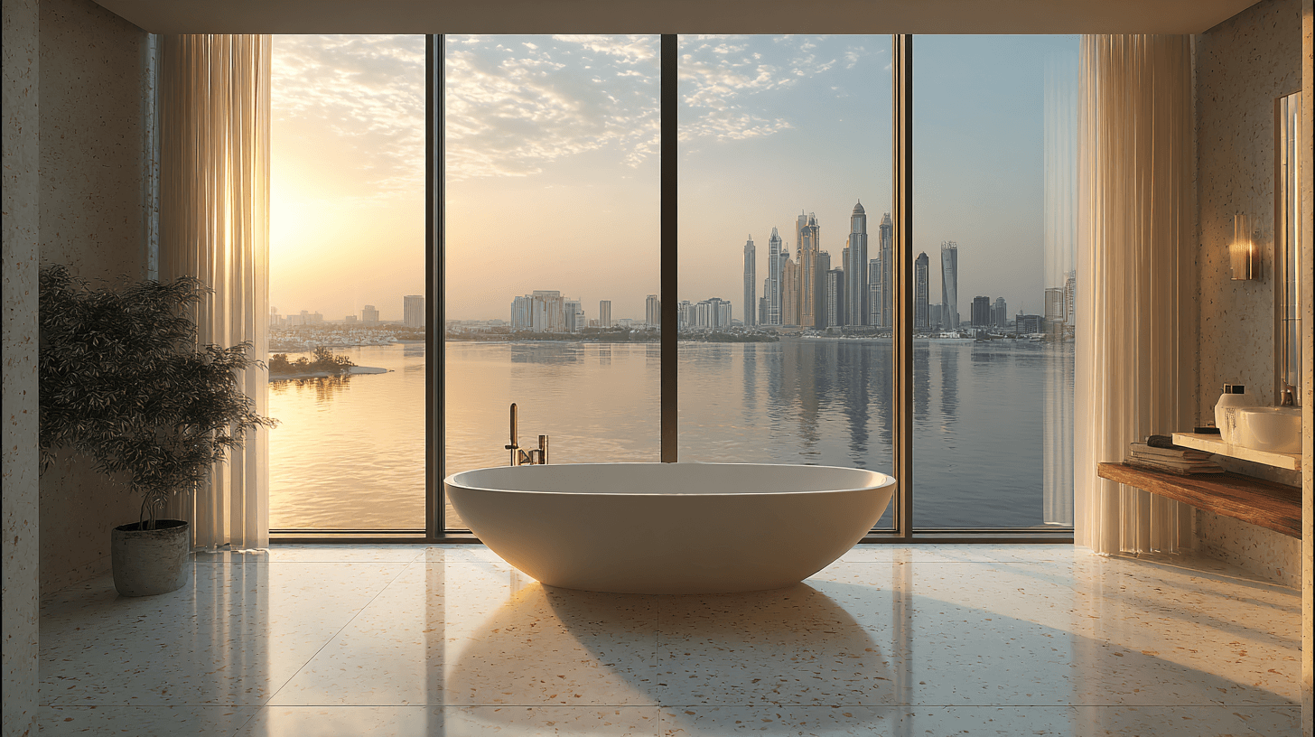 Efficient luxury apartment living room layout Dubai