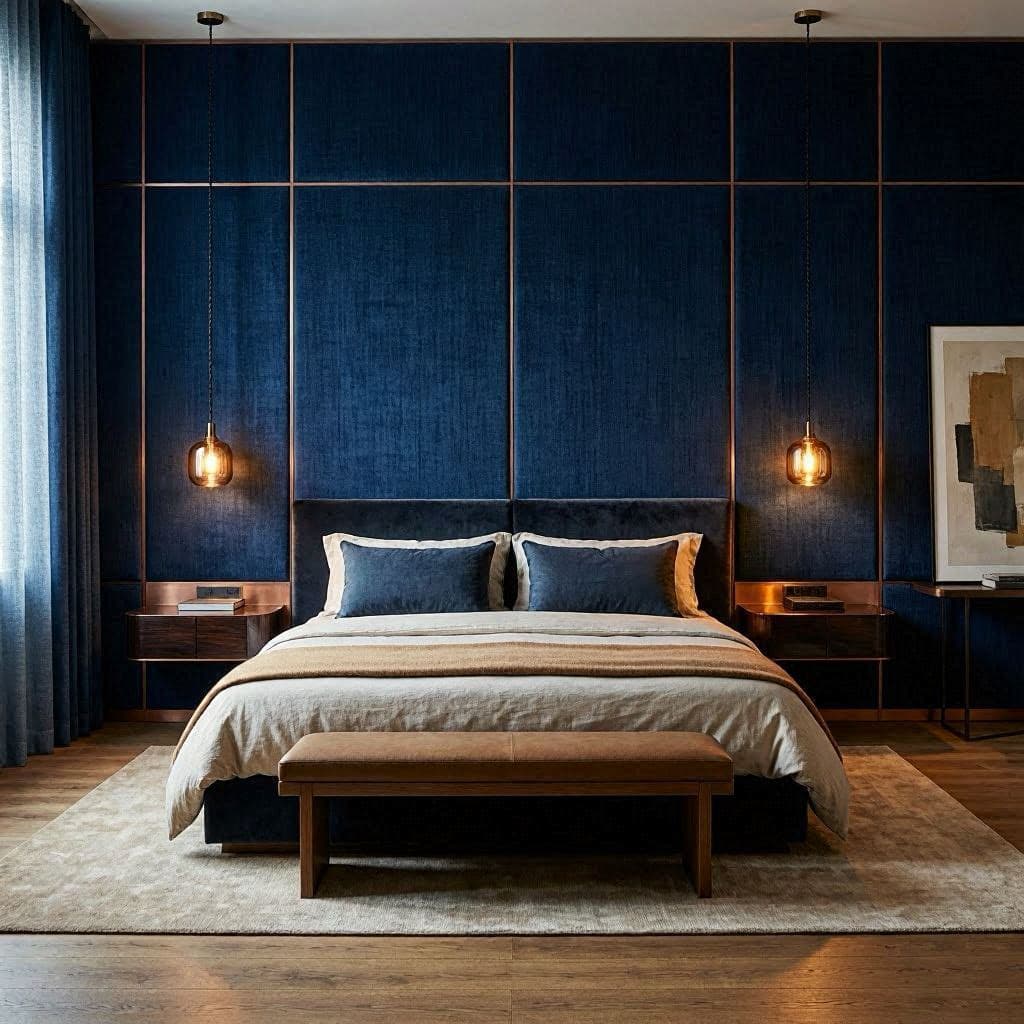 Round luxury bed with fairy lights