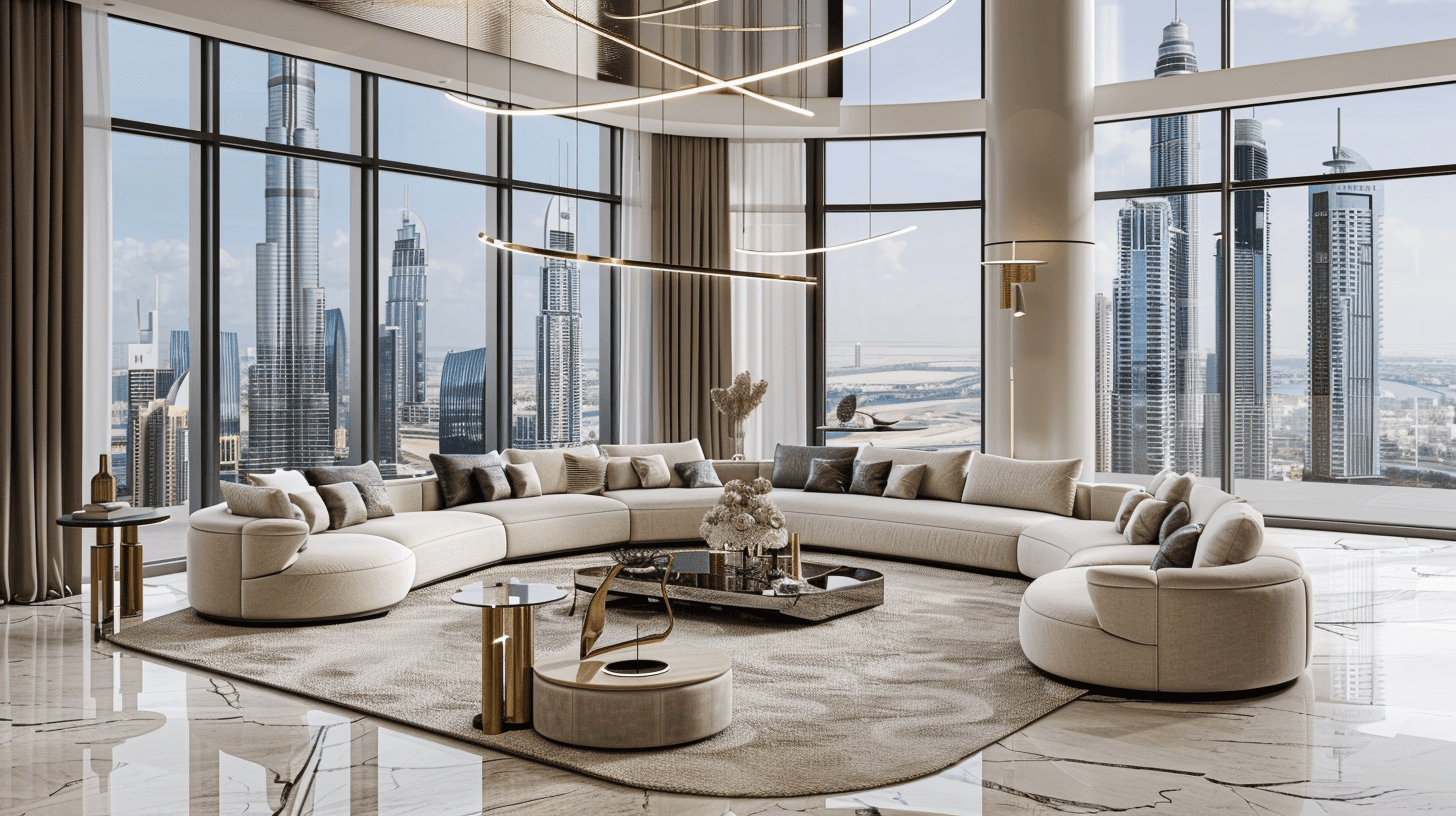 business bay apartment living room interior design