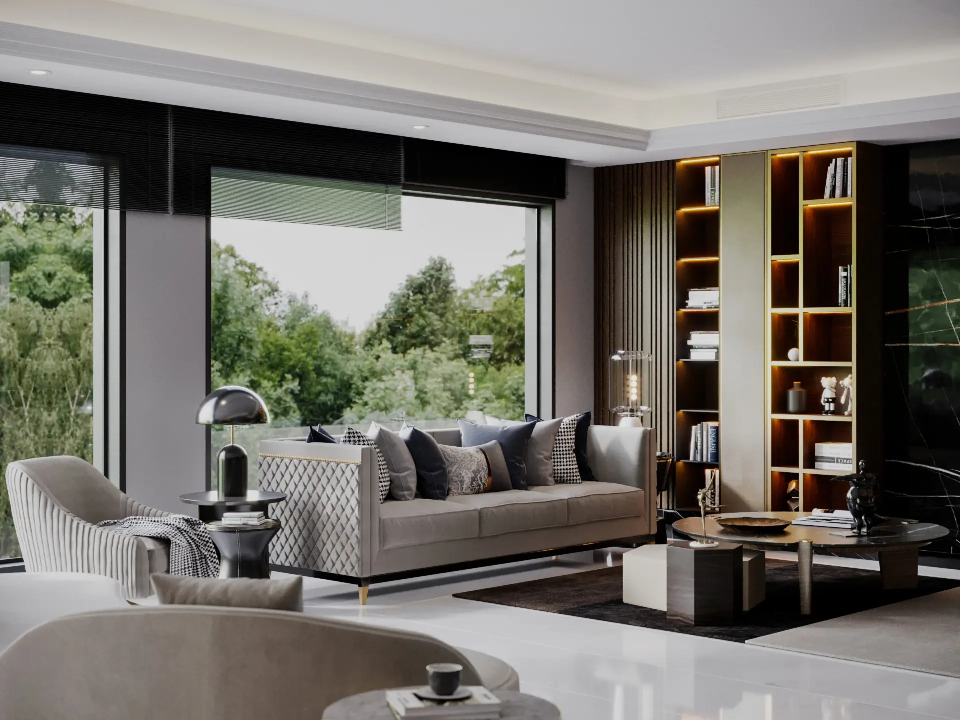 Luxury villa living room and majlis interior design in Dubai