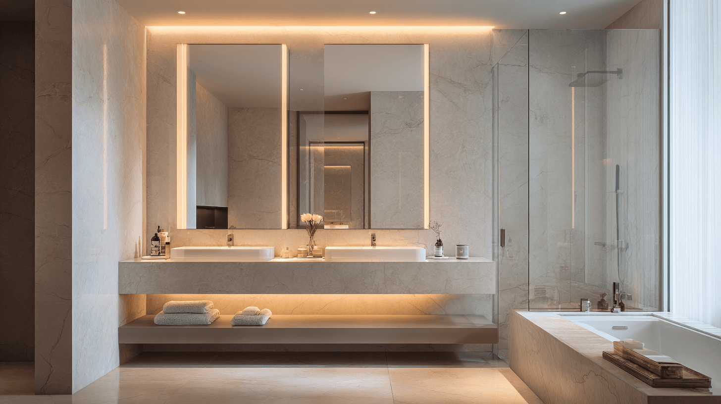 minimalistic bathroom design trends in Dubai Creek Harbour