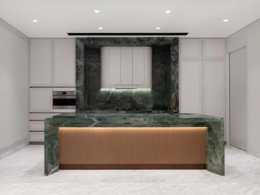 Elegant villa living room with ambient lighting