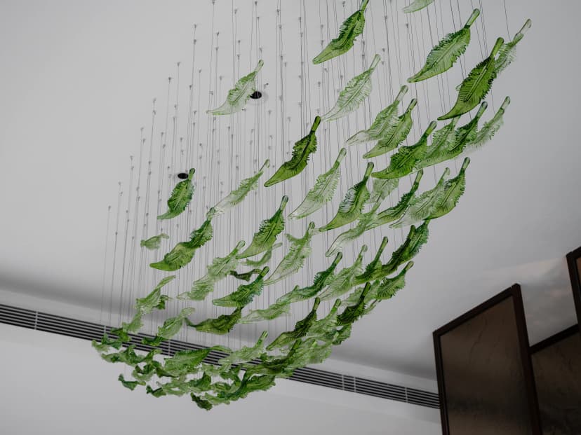 Elegant villa living room with ambient lighting