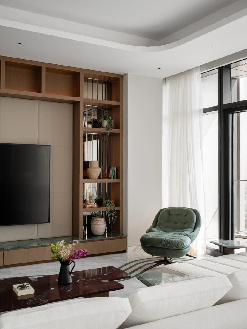 Master bedroom with ambient lighting