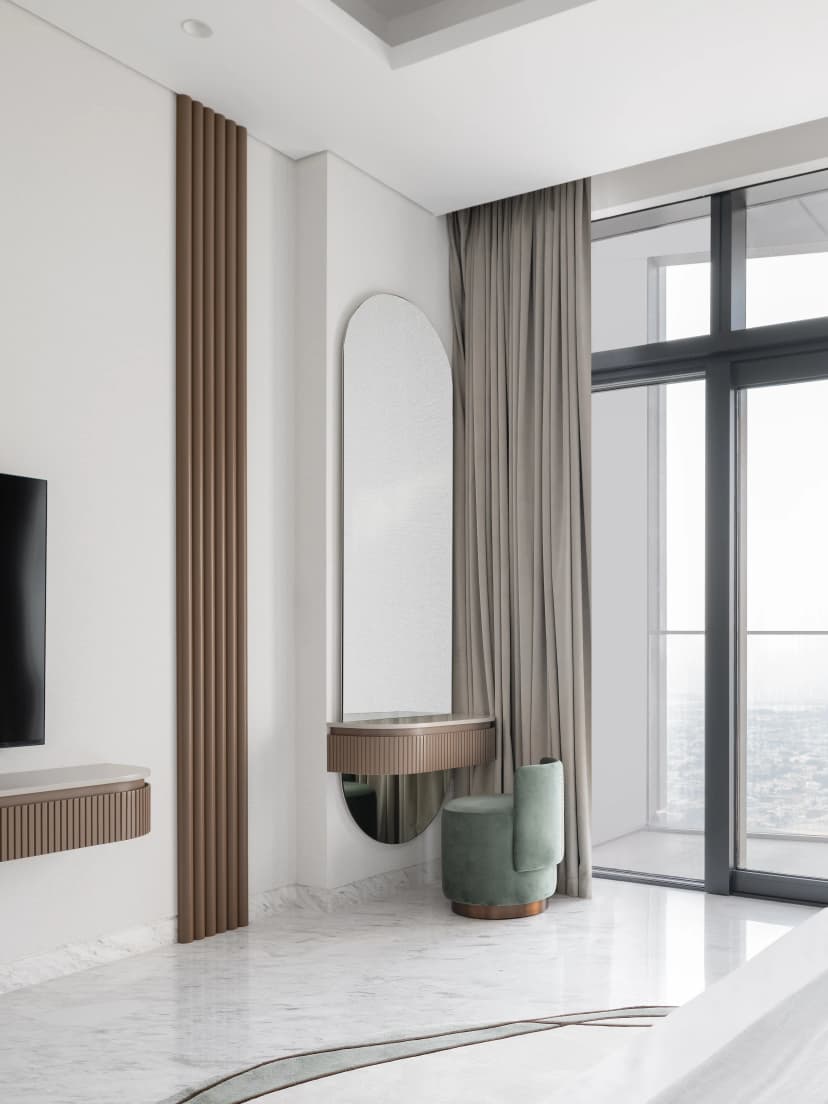 Bedroom 2 with warm palette