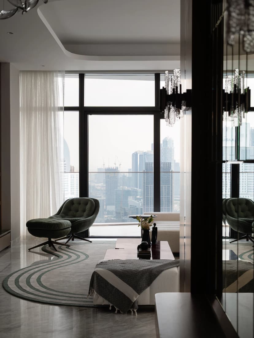Stair lobby with ambient lighting