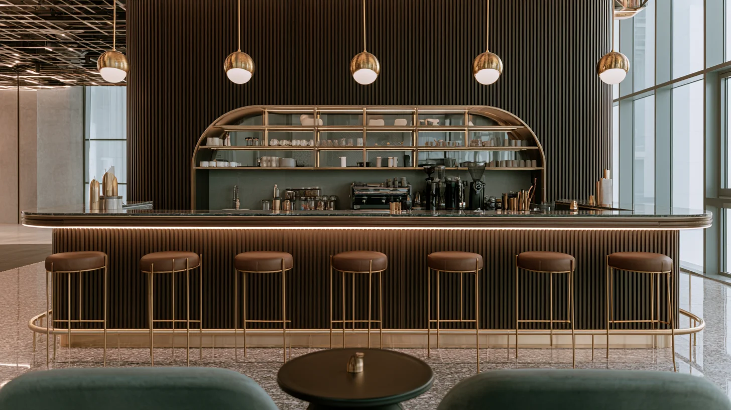 Premium cafe counter and bar interior in Dubai