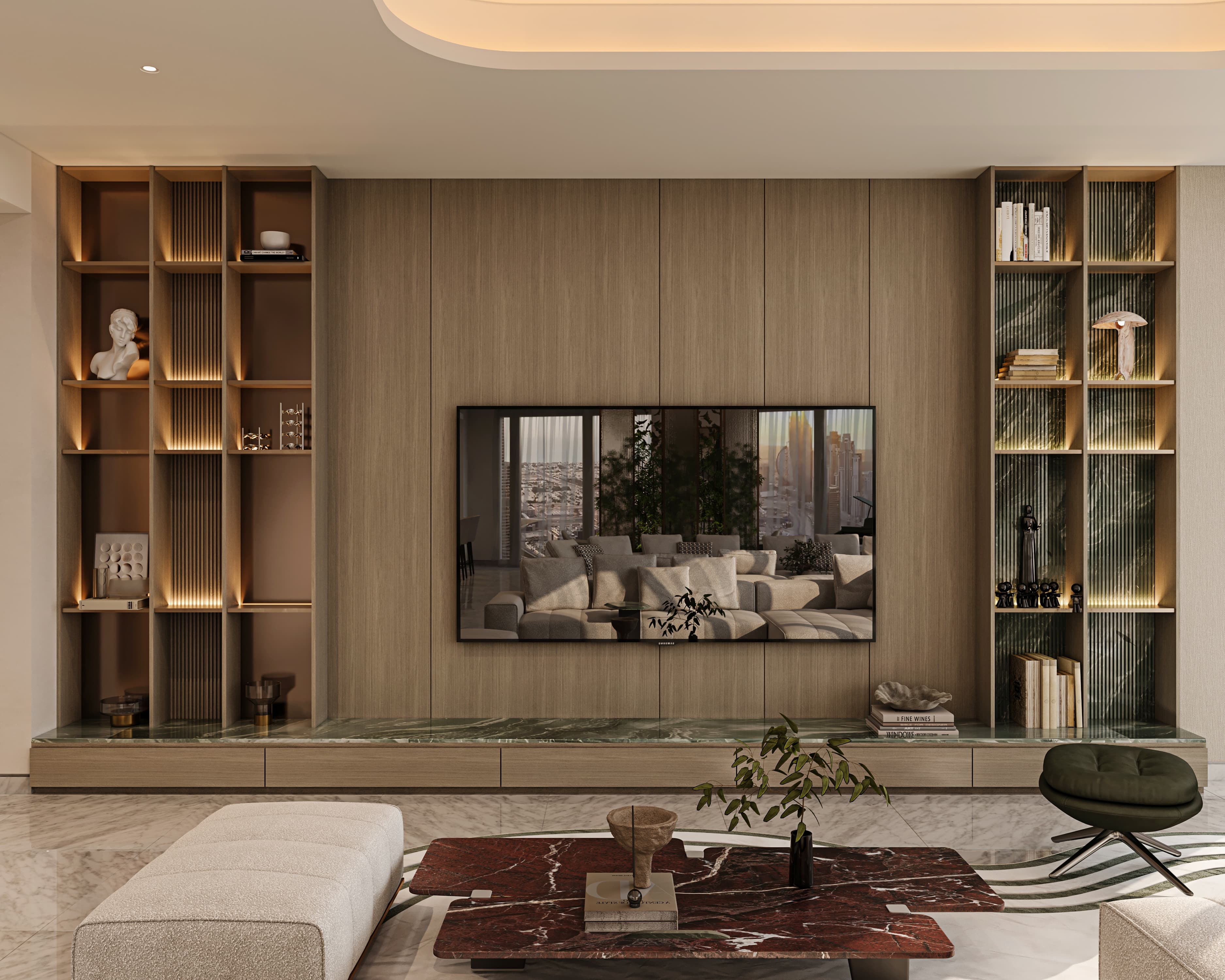 Luxury penthouse lounge interior design