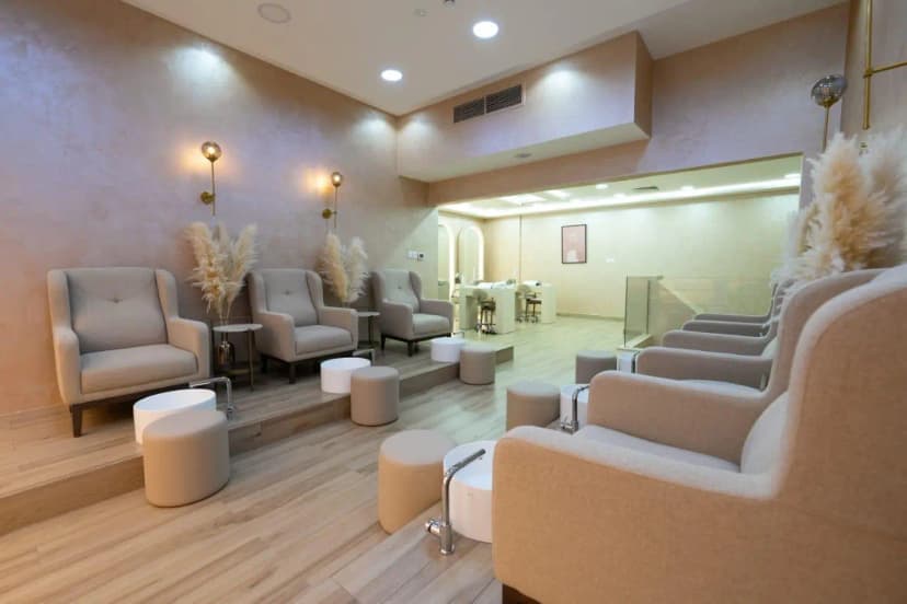 Elegant villa living room with ambient lighting