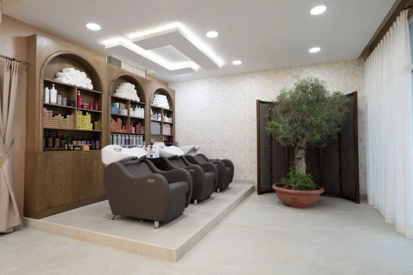 Elegant villa living room with ambient lighting