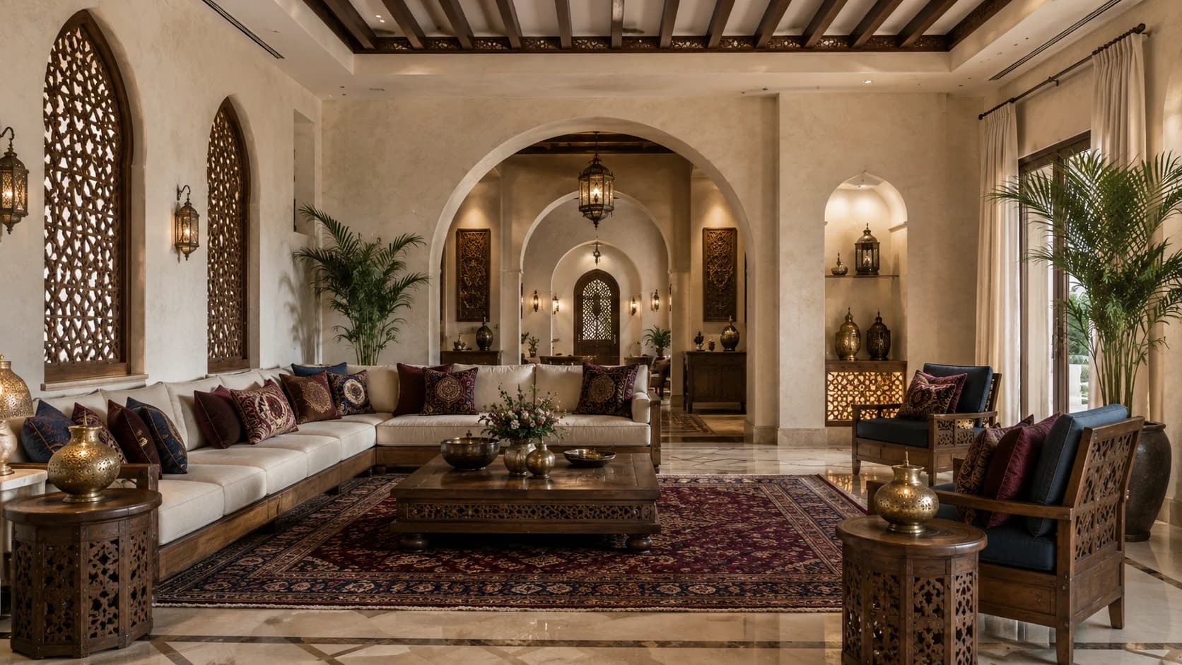 Traditional Jumeirah Villa Interior with Majlis