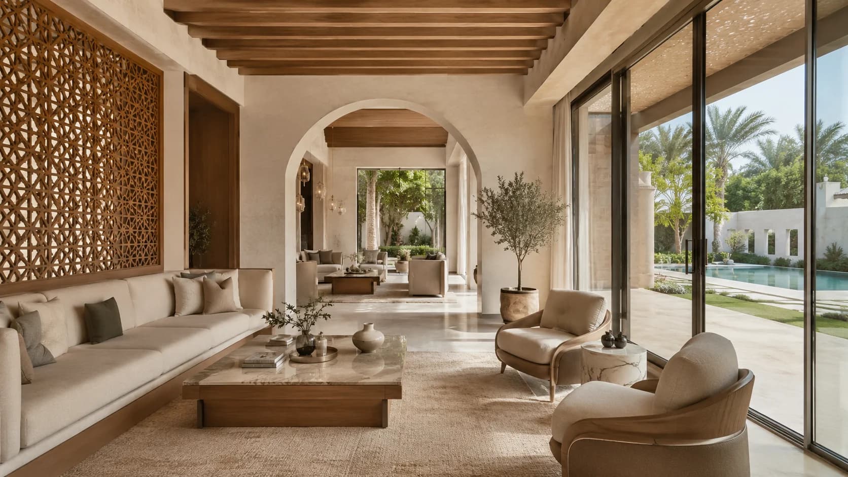 Traditional and modern interior design blended in a luxury Jumeirah villa
