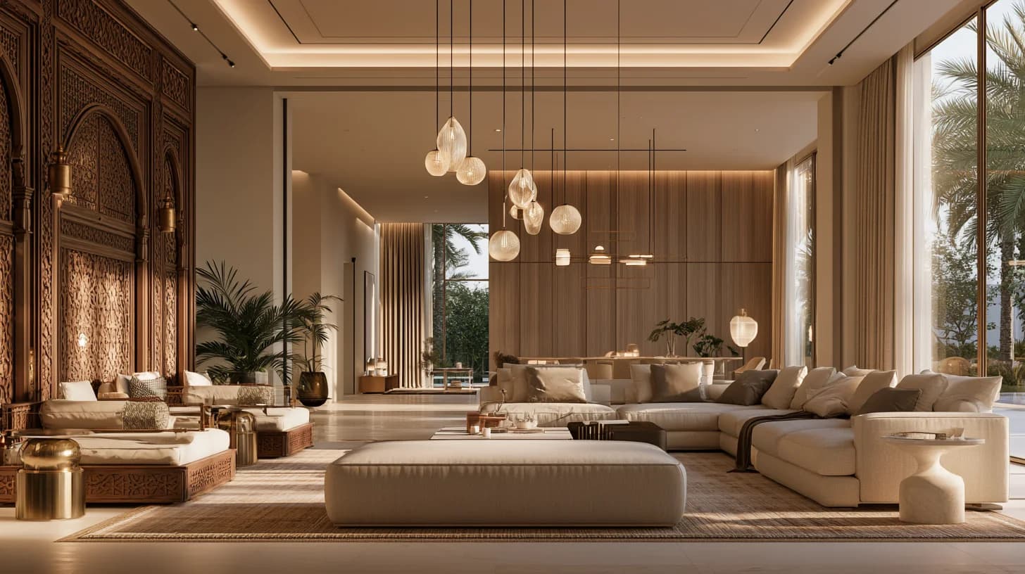 Traditional and modern interior styles compared in a luxury villa