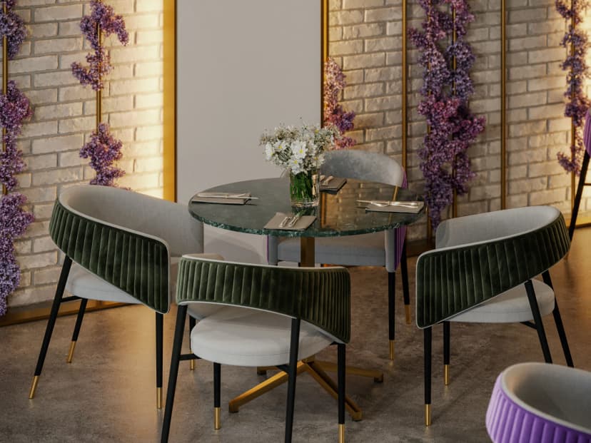 Private lounge with artistic wall décor and leather seating