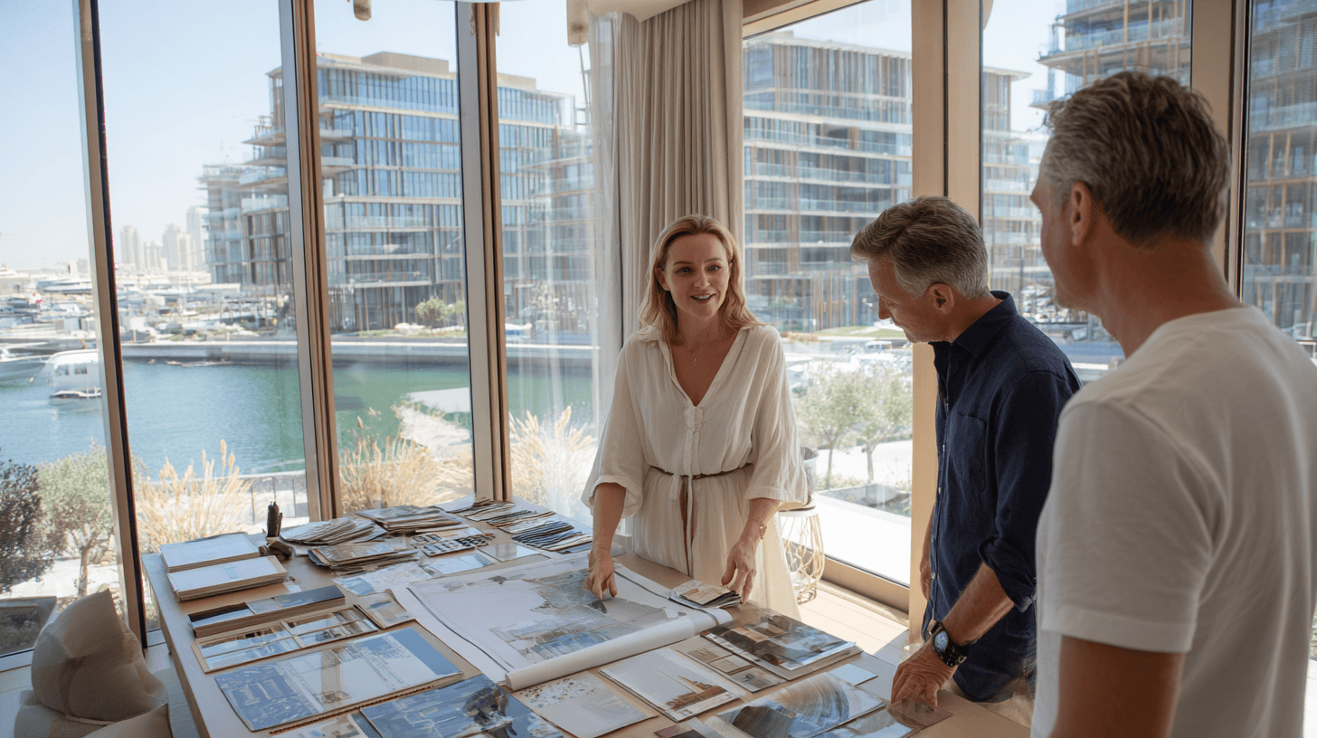 Efficient luxury apartment living room layout Dubai