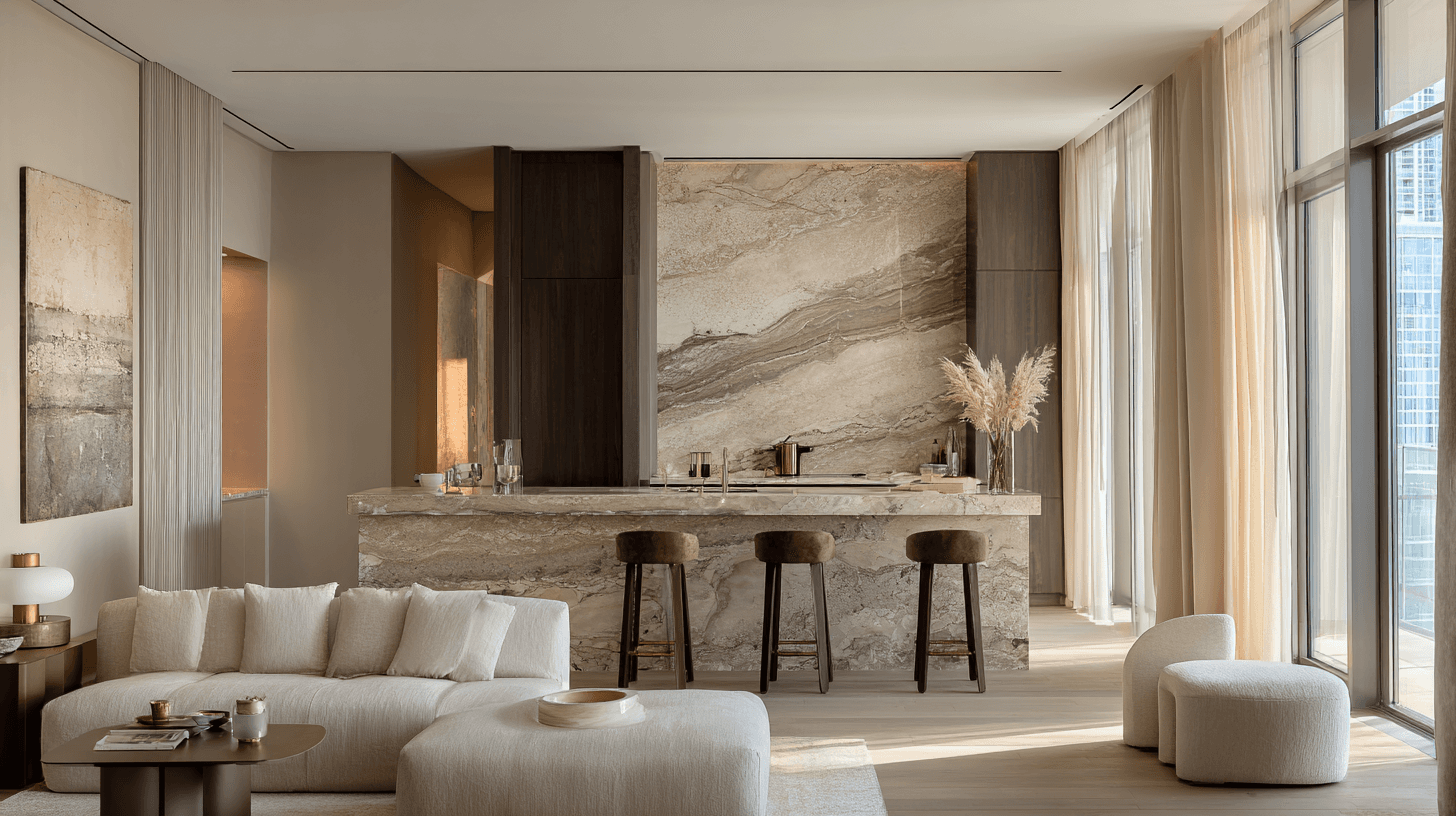 Luxury interior material focus