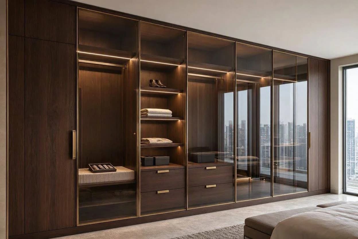 Custom built-in wardrobe and joinery in a Dubai apartment