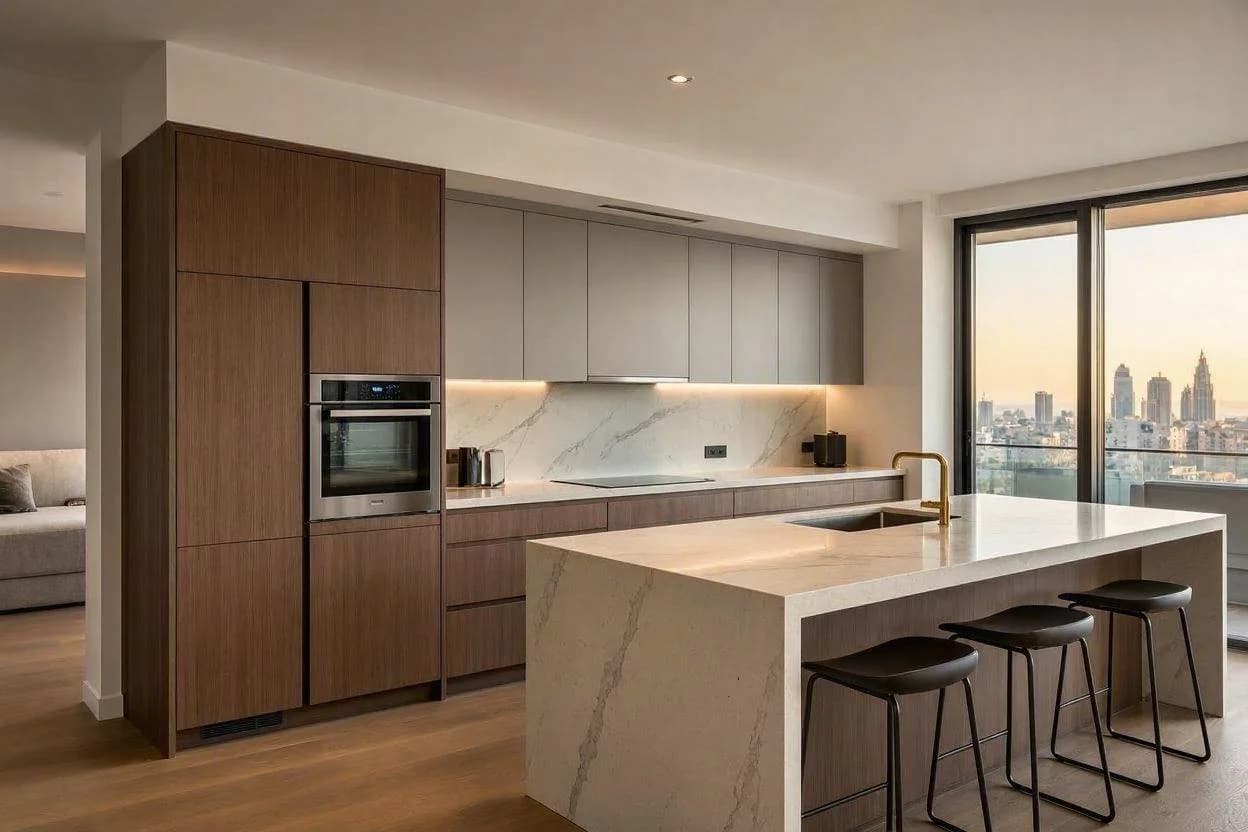 Modern apartment kitchen renovation in Dubai