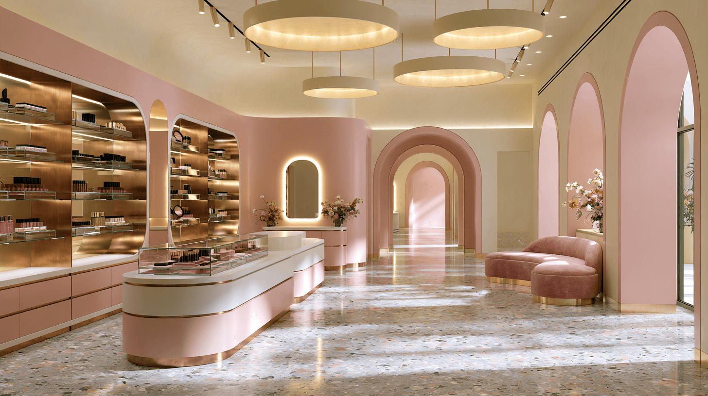 Beauty and cosmetics boutique interior design in Dubai Creek Harbour