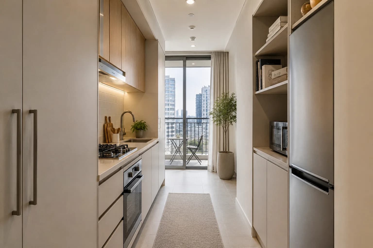 Galley Kitchen Renovation Dubai Galley kitchen renovation for Dubai apartment