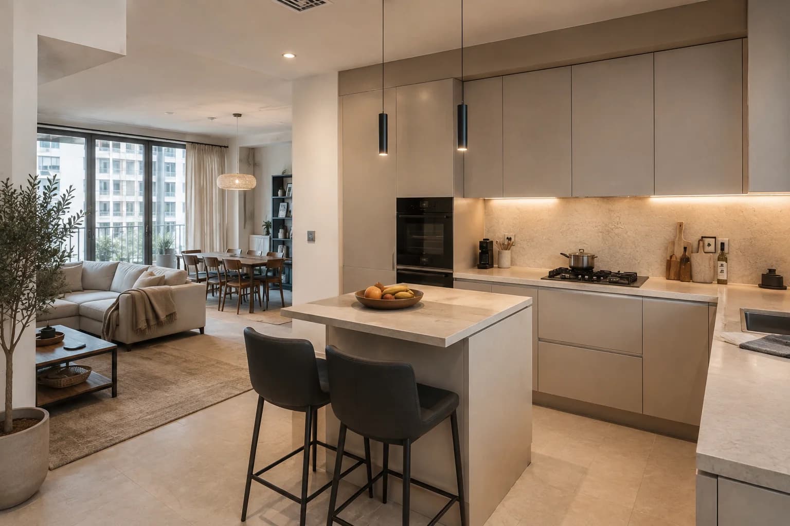 Open Plan Kitchen Renovation Dubai Open plan kitchen renovation Dubai