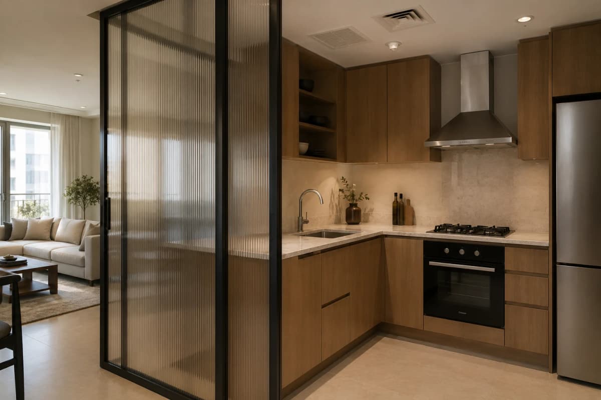 Semi-Open Kitchen Design Dubai Semi open kitchen design in Dubai