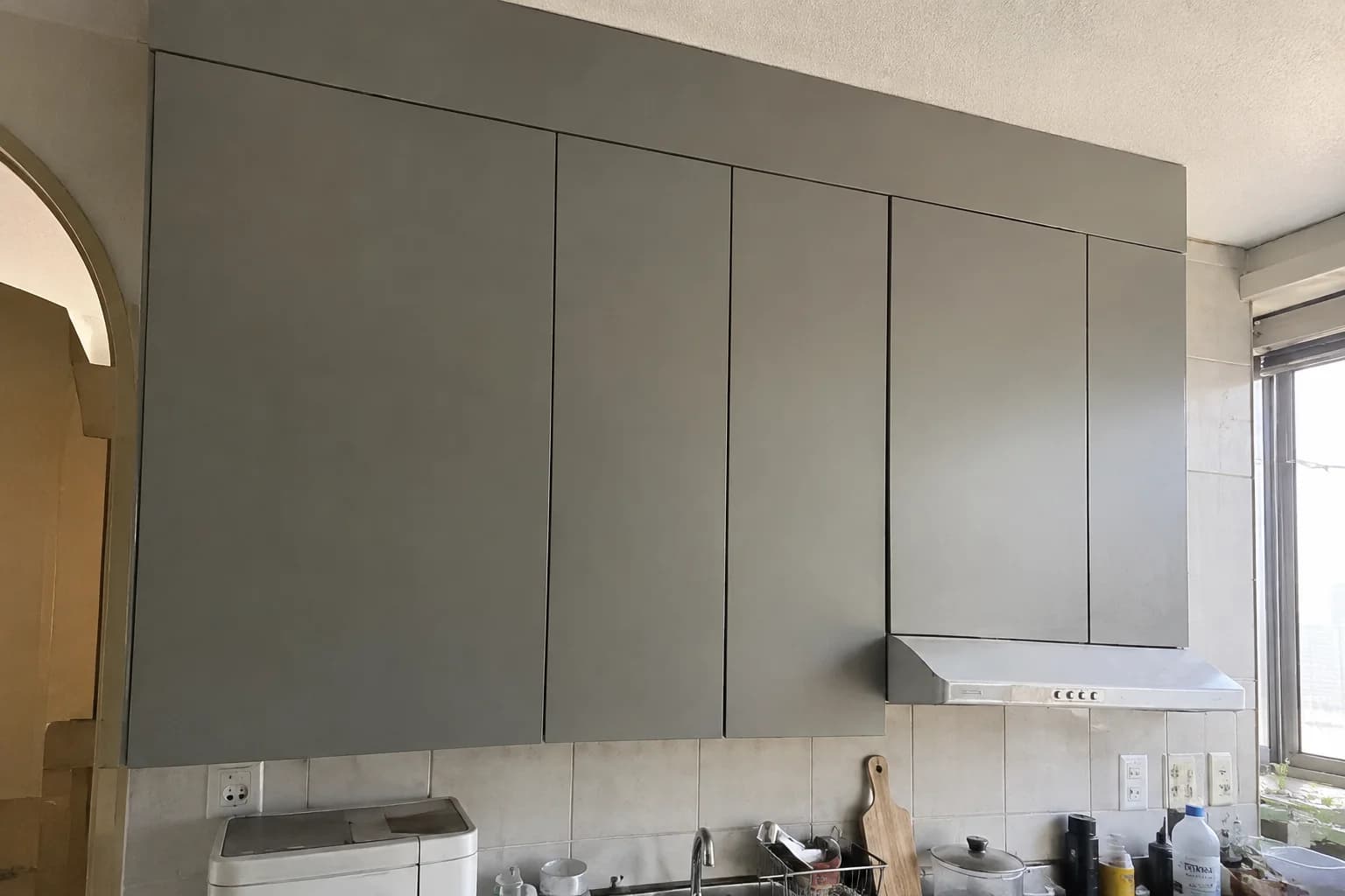 Vinyl Wrapped Kitchen Cabinets Vinyl wrapped kitchen cabinets Dubai